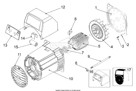 Part Location Diagram of 707048 Briggs and Stratton Fan